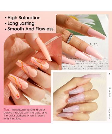 ROSALIND 13PCS Dip Powder Nail Kit - Pink Nude & Brown Glitter | Complete Starter Set with Top Coat Base Coat & Accessories for Stunning Nails - Buy Online on GoSupps.com