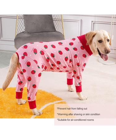 YeaPeeto One-Divider Pajamas for Large & Medium Dogs | Relaxation Hair Loss & Allergy Protection | Cone Alternative | 6XL Strawberry - Buy Online on GoSupps.com