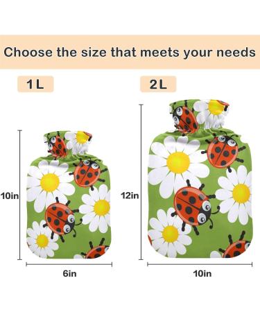 NAANLE Cartoon Daisy Lady Beetle Hot Water Bottle - 1L for Menstrual Cramps Pain Relief & Heat Therapy - Transparent Design - Buy Online on GoSupps.com