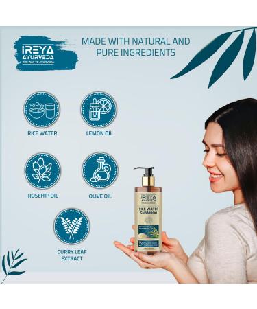 Rice Water Shampoo with Rosehip Oil 200ml - Natural Hair Growth & Smoothness | No Minerals or Preservatives - Buy Online on GoSupps.com