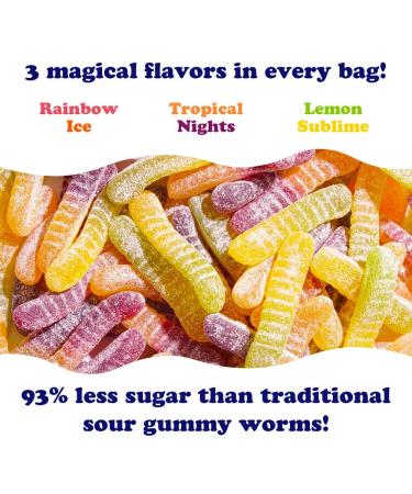 Project 7 Low Sugar Sour Gummy Worms - Vegan & Keto Candy (8 Pack) - Buy Online on GoSupps.com