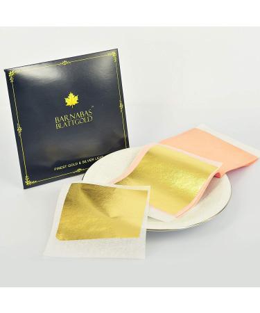 Genuine Edible Gold Leaf Sheets by Barnabas Blattgold - 3.1 Inch Booklet, Pack of 10 Sheets - Transfer Patent Leaf for Culinary Delights - Buy Online on GoSupps.com