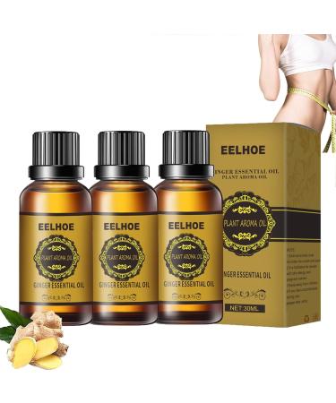 Lovilds Huile de gingembre pour drainage lymphatique drainage lymphatique huile de gingembre drainage du ventre huile de gingembre mince drainage naturel 30 ml 3 Pi ces.