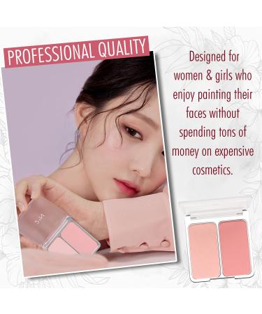 2-in-1 Cheek Tint Blush Palette: Long Lasting High Pigment Duo Compact - COCO CORAL - Buy Online on GoSupps.com