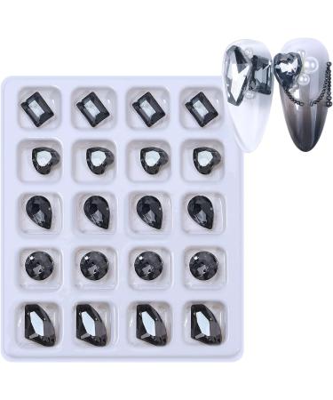 FEIlei 20Pcs Nail Jewelry Resin Nail Art Rhinestones Shiny Nail Crystals Diamond Gems - Buy Online on GoSupps.com