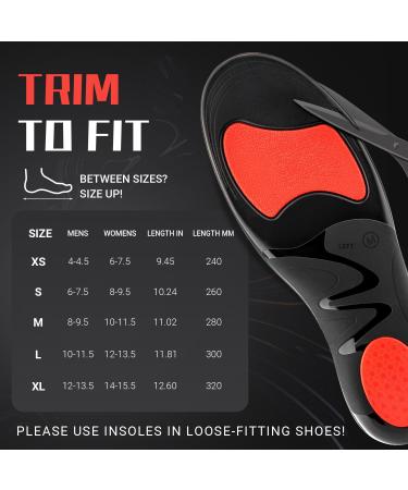 Buy 230+ lbs Plantar Fasciitis High Arch Support Insoles - Relief for Flat Feet & Achilles Tendonitis | Work Boot Shoe Inserts for Men & Women | S Size (Black - Buy Online on GoSupps.com