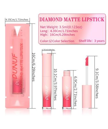 12 Colors Matte to Glitter Liquid Lipstick Set - Long Lasting Waterproof Lip Gloss Gift Kit for Halloween & Christmas - Buy Online on GoSupps.com