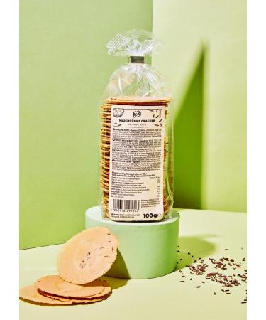 KoRo - Hauchdünne Cracker Kümmel 100g - With Kümmel verfeinert - Knusprig - Tolle Abwechslung zu herkömmlichen Snacks