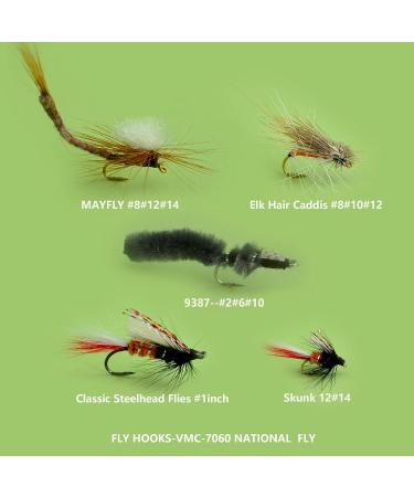 YAZHIDA Fly Fishing Set - Complete Dry Wet Nymph Flies + Mini Fly Box (Mayfly/Skunk) | Best International Shipping - Buy Online on GoSupps.com