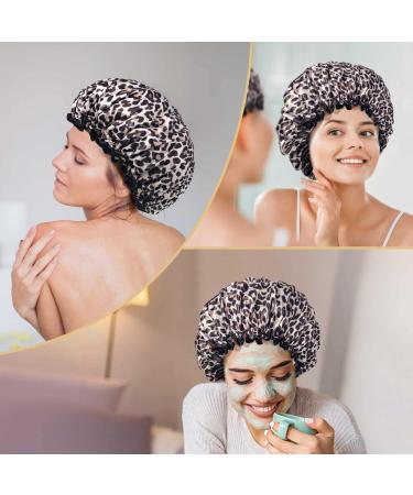 Aquior Large Waterproof Shower Hood for Women Men & Children - Reusable Bathing Hood for All Hair Lengths (Leopard Print) - Buy Online on GoSupps.com
