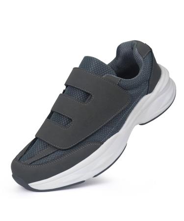 Ortho+rest Men Diabetic Walking Shoes Swollen Feet Shoe with Adjustable Closure 11 Grey