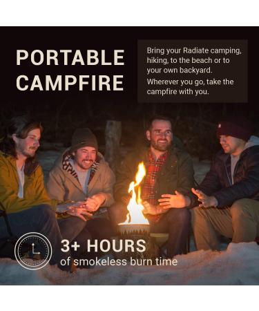 Radiate XL Portable Campfire - 3-5 Hours Burn Time - Reusable Fire Pit for Camping, S'mores, Cooking & Picnics - Recycled Soy Wax - Buy Online on GoSupps.com