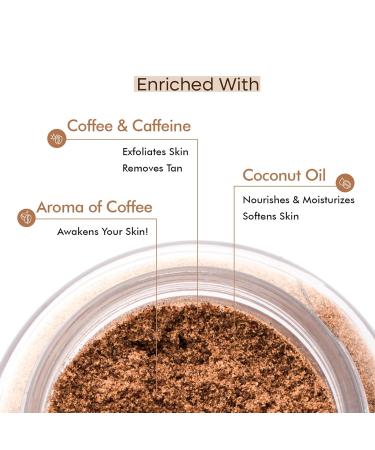 mCaffeine Exfoliating Coffee Body Scrub Powder Jar for Tan Removal&Soft-Smooth Skin|De-Tan Bathing Scrub With Coconut Oil Removes Dirt&Dead Skin From Neck Knees Elbows&Arms| All Skin Types-100Gm - Buy Online on GoSupps.com