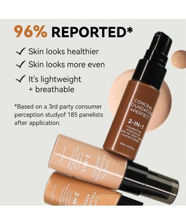  PCC PTYXIS Concealer and Foundation Makeup in One Perfect Coverage Oil Control Makeup Waterproof Sweat Resistant 6 Colors to Choose (#6 20ml) - Buy Online on GoSupps.com