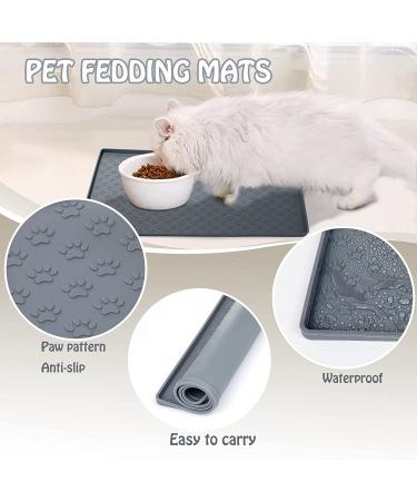 Silicone Dog Feeding Mat for Food and Water - Waterproof, Slip-Resistant, Raised Edges - Prevents Mess on Floors - Buy Online on GoSupps.com