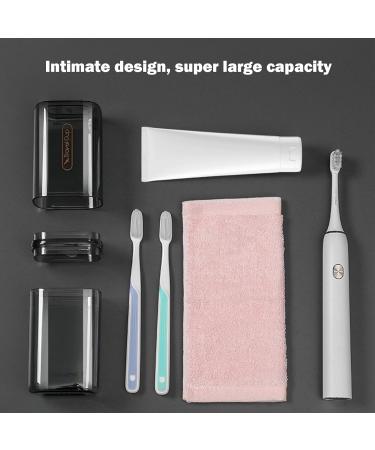 Portable Toothbrush Case - On-the-Go Toothbrush Storage Box & Transparent Toothpaste Carrier - Buy Online on GoSupps.com