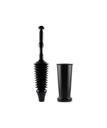 Master Plunger MP1600-TB 1.6 Gallon Low Flush Toilet Plunger with Funnel Nose Design. Tall Bucket included, Black