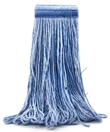 24 oz Heavy Duty Loop-End Cotton Mop Head Refill - 6 Inch Headband - Blue - for Home, Industrial, and Commercial Use - Buy Online on GoSupps.com