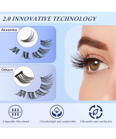 DIY Lash Extension Kit - Akxsinka Individual Lashes with Applicator Tool & Glue - Super Thinband Cluster Lashes Starter Kit (Natural C Curl Level 2) - Buy Online on GoSupps.com