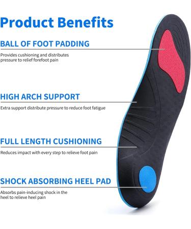 TOPSOLE Orthotic Insoles for Plantar Fasciitis and Flat Feet - Arch Support, Foot Pain Relief for Men and Women - UK-12-30.5cm Blue 228 - Buy Online on GoSupps.com