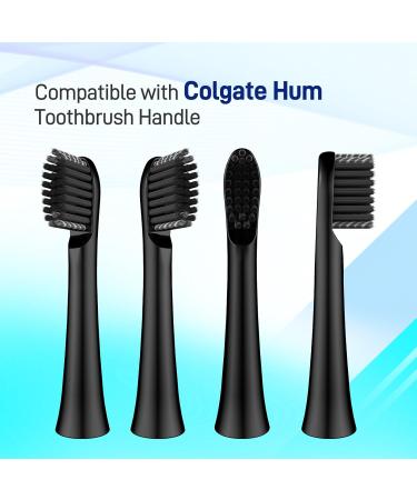 Toothbrush Replacement Heads for Colgate Hum - Compatible 360 Power Charcoal Brush Heads 8 Count - Deep Clean Black - Buy Online on GoSupps.com