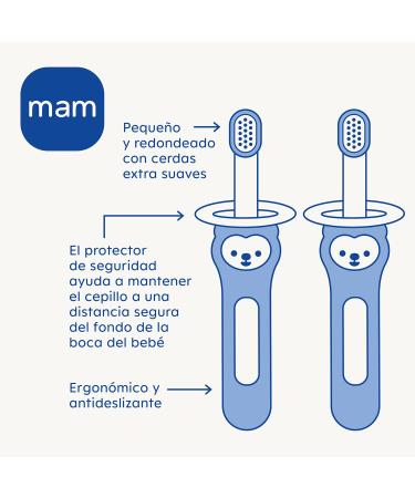 Mam Baby's Brush Set C121 - 2-Piece Toothbrush Set for 6+ Months - Compact Handle & Safety Ring - Buy Online on GoSupps.com