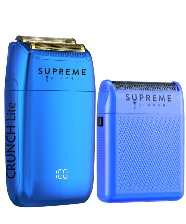 Supreme Trimmer Crunch Lite & Solo Foil Shaver Kit | Pro Barber Electric Foil Razer STF600 & STF101 Set | Blue