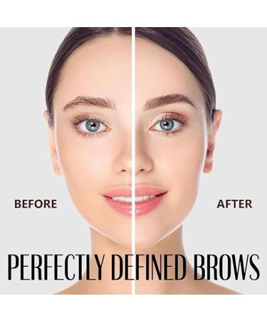Eyebrow Stamp Kit - Professional Dual-Color Powder Stencil with 24 Templates & Brush - Waterproof & Smudge-Proof (Dark Brown - Buy Online on GoSupps.com