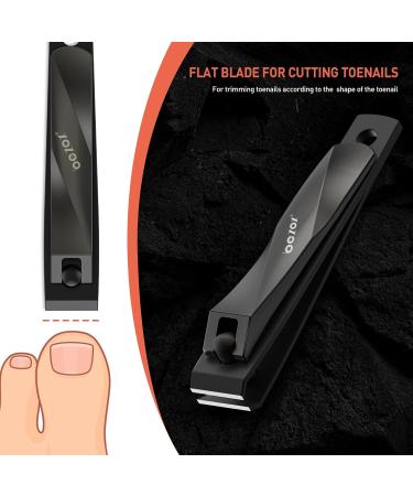 BEZOX Nail Clippers Set - Straight and Curved Blade - Premium Trimmer Cutter for Thick and Ingrown Nails - BLACK - Buy Online on GoSupps.com