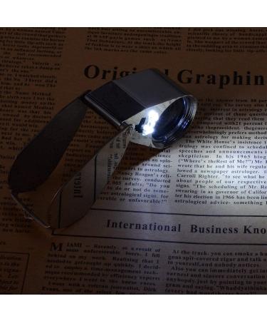 Magnifying Glass Magnifier 40x Full Metal Illuminated Magnifying Glass Jewellers Lens Eye Loupe with LED Light Reading Magnifying Glass Safehappy - Buy Online on GoSupps.com