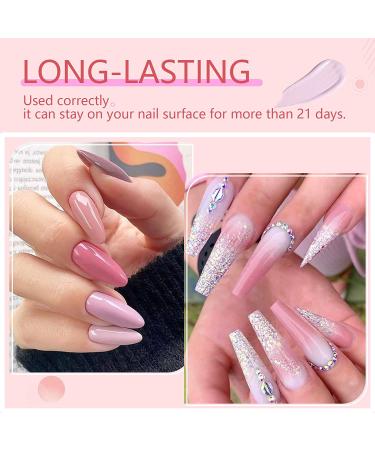 Saviland Poly Nail Gel Kit - Pink Series 7 Colors Nail Extension Set with 48W Nail Lamp and Manicure Tools - for Salon Quality Nails at Home - Buy Online on GoSupps.com