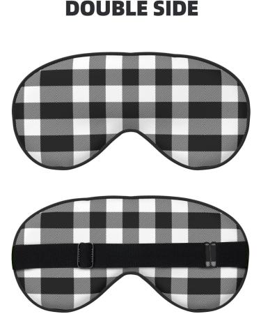 Adjustable Double-Sided White & Black Plaid Sleep Mask | Soft Eye Covers for Perfect Shading & Reduced Eye Edema | International Shipping Available - Buy Online on GoSupps.com