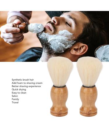 2 Piece Synthetic Shaving Brushes for Men | Curved Handle Travel Razor | Perfect Gift for Home & Salon - Buy Online on GoSupps.com