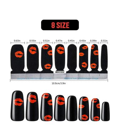 Colorful Nail Wraps Stickers - 14 Sheets Nail Design Adhesive Strips with Nail File (Leopard, Heart, Stripe, Beard Pattern) - Buy Online on GoSupps.com