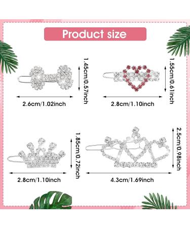 Buy Cobee Bling Dog Crown Hair Accessories | 4-Piece Rhinestone Dog & Cat Hair Clips - International Shipping Available - Buy Online on GoSupps.com