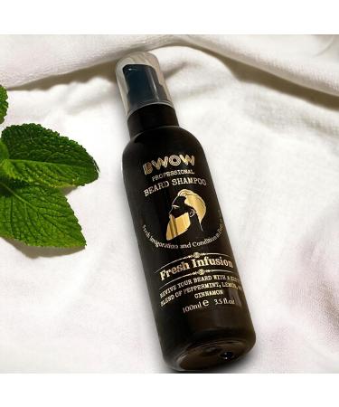 BWOW Professional Beard Shampoo for Men Vegan Natural Cleansing Invigorate to Condition and Revive Hair - Peppermint Lemon & Cinnamon. Fresh Infusion 100ml Revive 100 ml (Pack of 1) - Buy Online on GoSupps.com