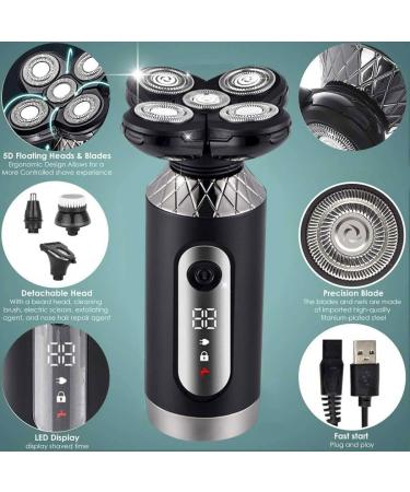 GeRRiT 4-in-1 Electric Razor for Men - Wet & Dry Waterproof Shaver Rechargeable 4D Multifunctional Beard Trimmer Beauty Kit - Buy Online on GoSupps.com