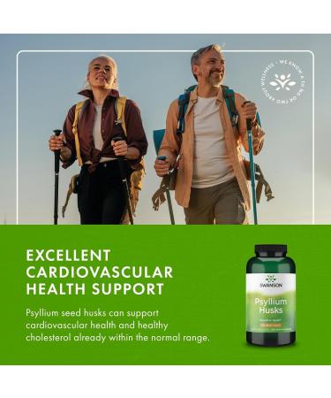 Swanson Psyllium Husk Dietary Fiber Supplement 610 mg 300 Capsules - (3 Pack) - Buy Online on GoSupps.com