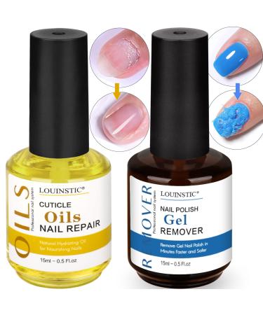 LOUINSTIC Gel Nail Polish Remover with Cuticle Oil for Nails  Gel Remover Quick Remove Gel Nail Polish within 3-5 mins  Nail Polish Gel Remover removedor de esmalte gel - Buy Online on GoSupps.com