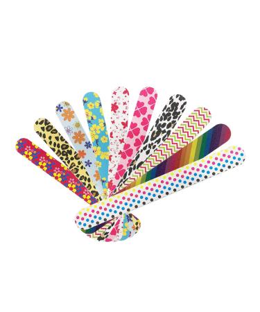 Nail File 10 PCS Professional Double Sided 100/180 Grit Nail Files Emery Board Colorful Manicure Pedicure Tool and Nail Buffering Files