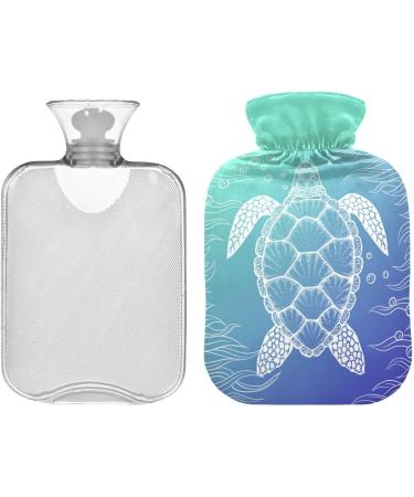 Turtle Sea Hot Water Bottle 1L - Pain Relief for Headaches Back Pain & Cold Hands/Feet - Cozy Cover Included - Buy Online on GoSupps.com