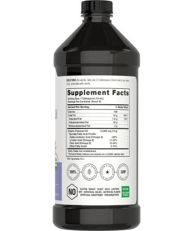 Organic Flaxseed Oil 3 Pack - Cold Pressed 16 fl oz - Omega 3 6 9 - Vegetarian Non-GMO Gluten Free Liquid by Horbaach - Buy Online on GoSupps.com