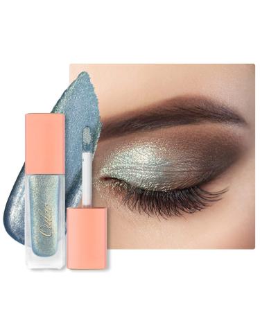Oulac Liquid Glitter Eyeshadow Shimmer Eyeshadow & Eyeliner | Shiny Teal with Gold and Emerald Sparkle Blendable Sparkly Eye Make-up Crease Resistant Vegan Cruelty-Free 5.4g Electric Eel (14)