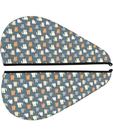 Cute Cartoon Cat Microfiber Hair Towel Wrap - Super Absorbent Quick Dry Hair Cap for Long Curly & Thick Hair - Coral Velvet for Women - Buy Online on GoSupps.com