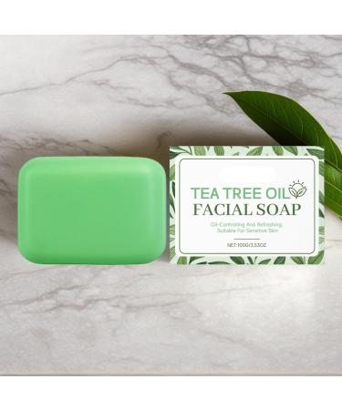 Savon Solide - 100g Savon pour Le Visage L'huile D'arbre Th - Savons Solide Visage et Corps Convient pour Les Voyages Un Usage Domestique Le Bain Quotidien et Le Nettoyage Du Visages - Buy Online on GoSupps.com