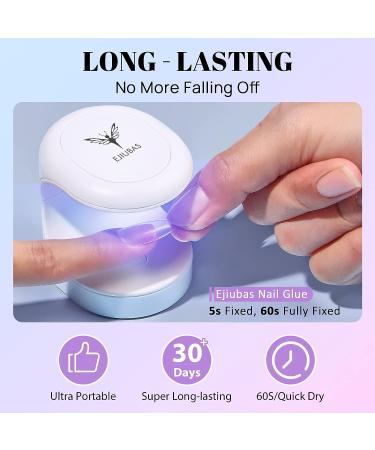 Ejiubas Soft Gel Nail Tips & Glue Kit - 300pcs Short Square Fake Nails with Extension Kit for Gel Nails - Buy Online on GoSupps.com