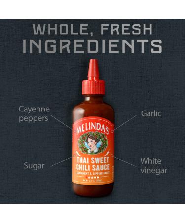 Melinda's Thai Sweet Chili Sauce - Gourmet Hot & Dipping Sauce 12oz - Sweet & Mild Asian Chili - Keto Friendly & Kosher - Whole Fresh Ingredients - Buy Online on GoSupps.com
