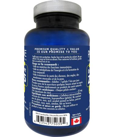  60vcaps ZINC PICOLINATE High Potency 25mg for Healthy Skin & Eyes Energy Metabolism Immune System & Antioxidant Support Optimal Zinc Absorption Made In Canada - Buy Online on GoSupps.com