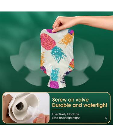 Watercolor Pineapple Hot Water Bottle with Plush Cover | Hand Warmer for Adults & Kids - 26.5x15.3cm - International Shipping Available - Buy Online on GoSupps.com