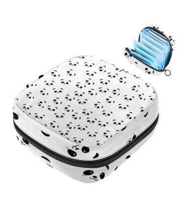 Women's binding storage bags mini-panda face pattern portable menstrual pad bag panty lip inlays tampons women's bandages storage holder for women school office multicolored 07